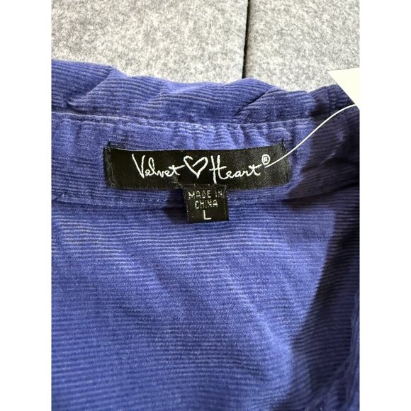 Velvet Heart Western Shirt Women's Large Blue 100% Cotton Long Sleeve Pearl Snap - Picture 7 of 9